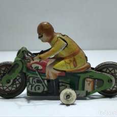 Brinquedos antigos de folha-de-Flandres: MOTOCICLETA DE HOJALATA LITOGRAFIADA DE LOS AÑOS 30 MARCA RAI DE PAYA. Lote 359401445