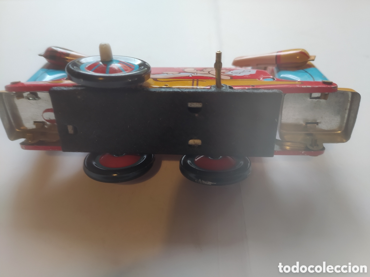 Juguetes antiguos de hojalata: Carrito de ferrocarril de hojalata - Foto 4