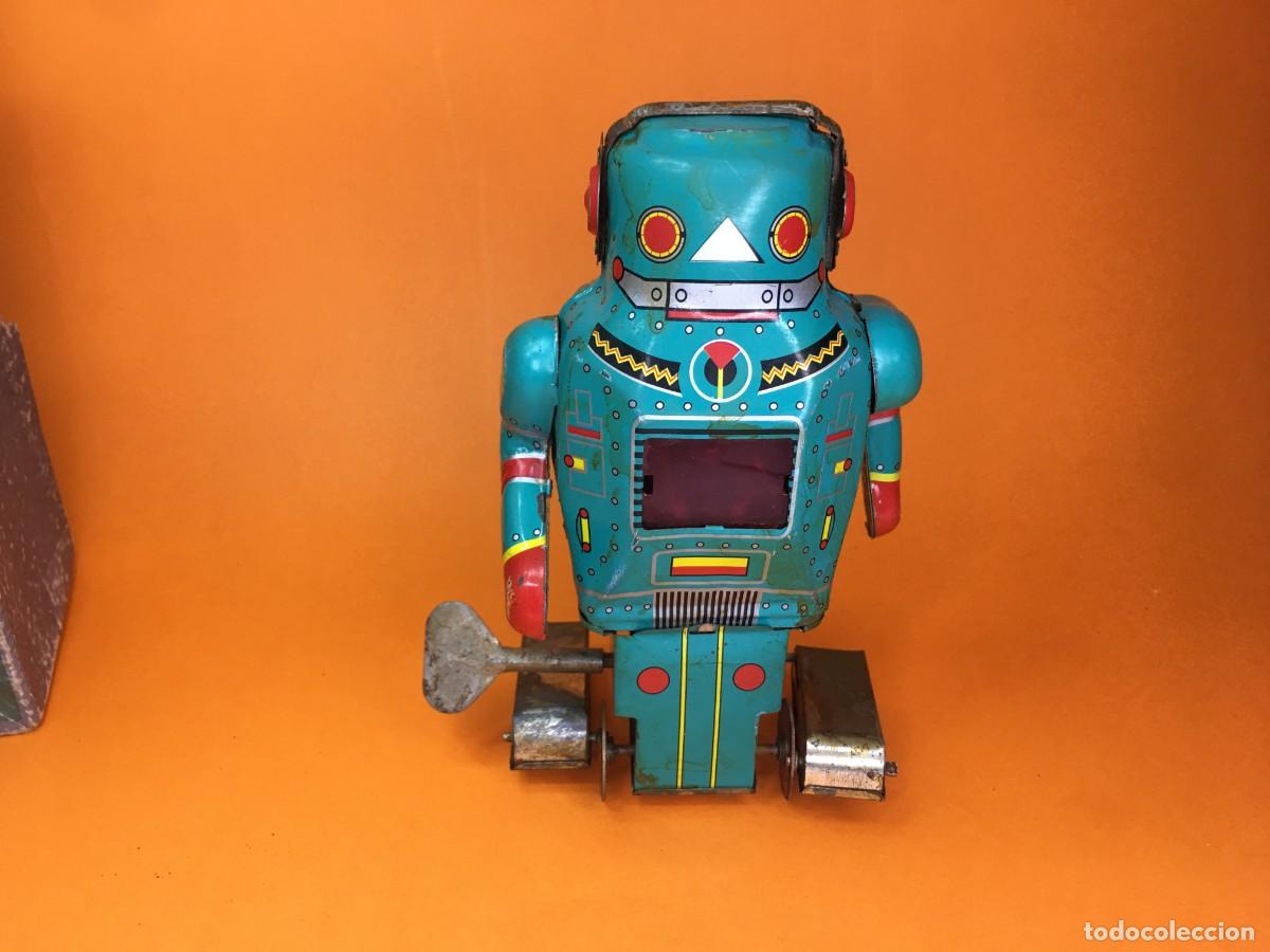 Juguetes antiguos de hojalata: ROBOT DE HOJALATA MECHANICAL MIGHTY ROBOT - Foto 2