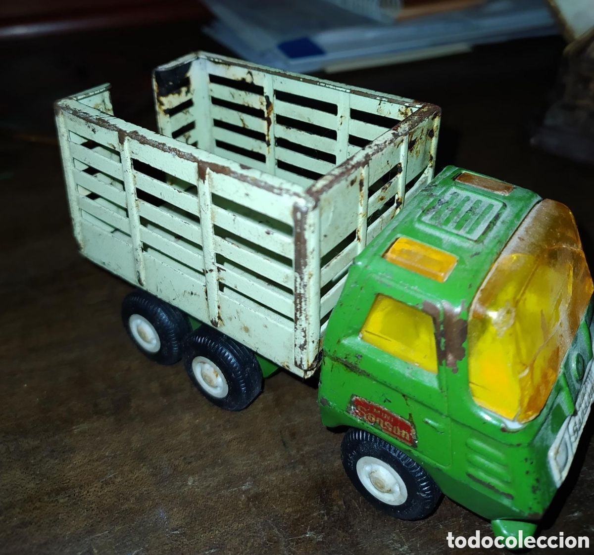 Juguetes antiguos de hojalata: CAMI&Oacute;N MINI SANS&Oacute;N ORIGINAL - Foto 1