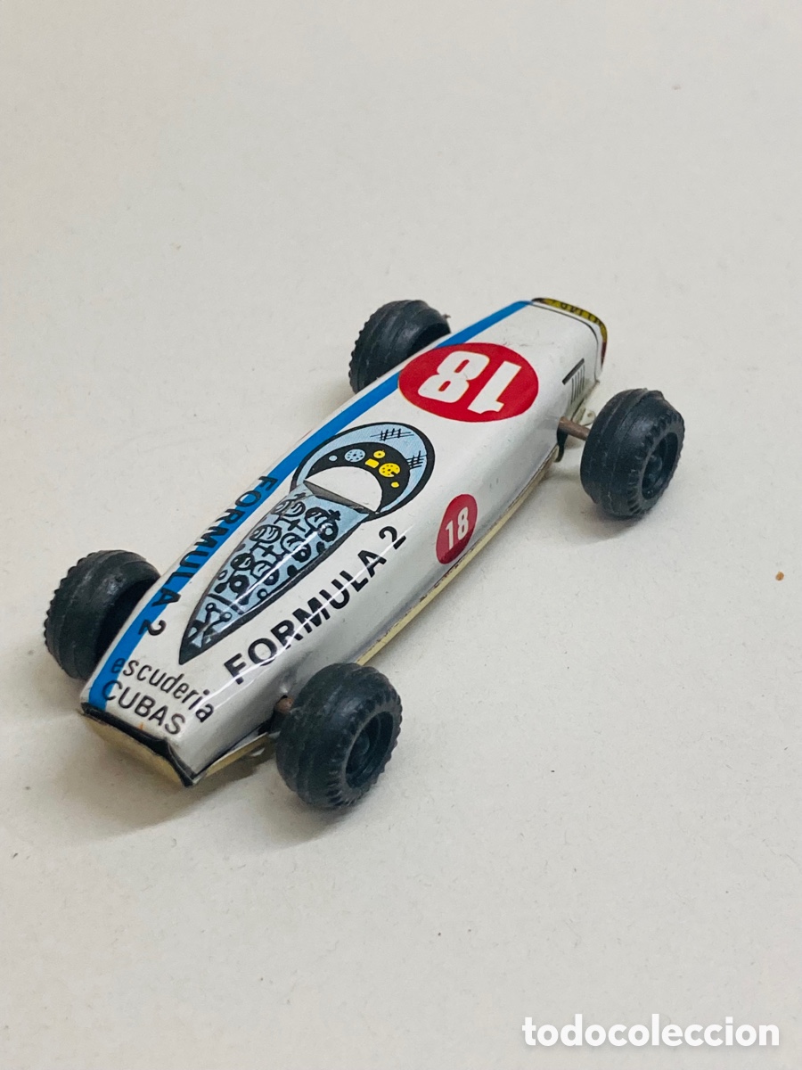 Juguetes antiguos de hojalata: Coche de Hojalata F&oacute;rmula 2 - Foto 2