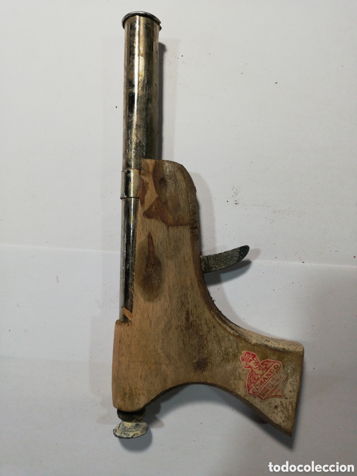 Juguetes antiguos de hojalata: PISTOLA LANZA CORCHOS. - Foto 3
