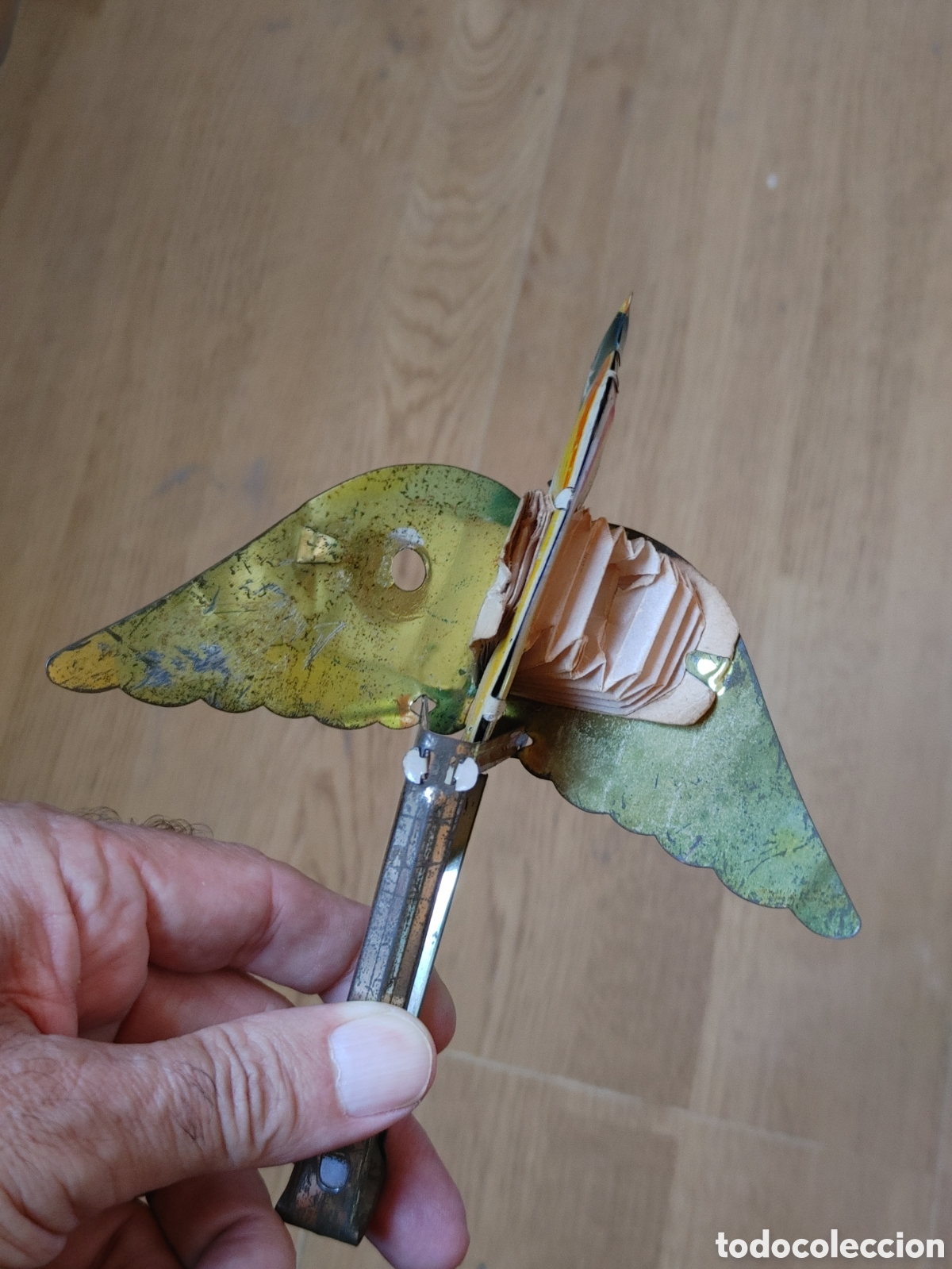Juguetes antiguos de hojalata: Pajaro de lata. - Foto 2