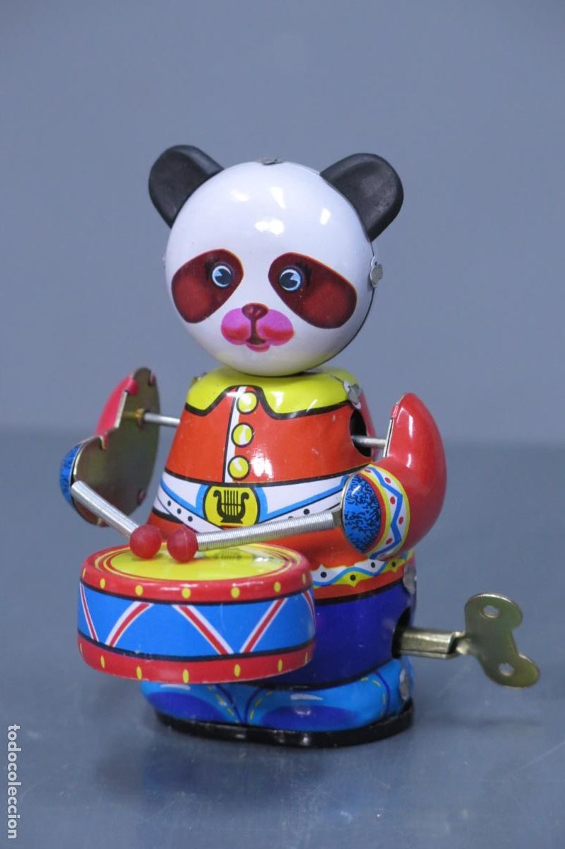 Juguetes antiguos de hojalata: OSO CON TAMBOR - Foto 1