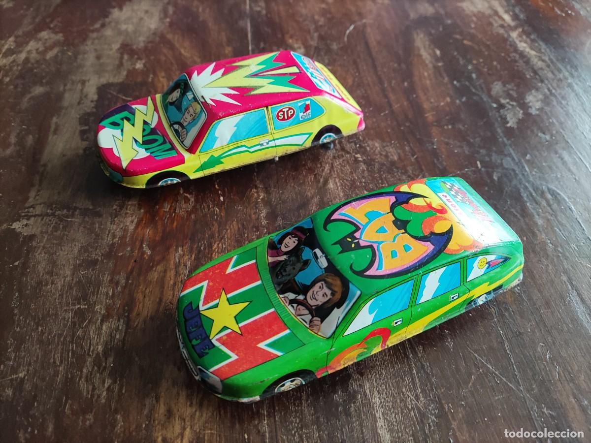 Juguetes antiguos de hojalata: DOS COCHES DE HOJALATA DE SCOOBY DOO - Foto 4