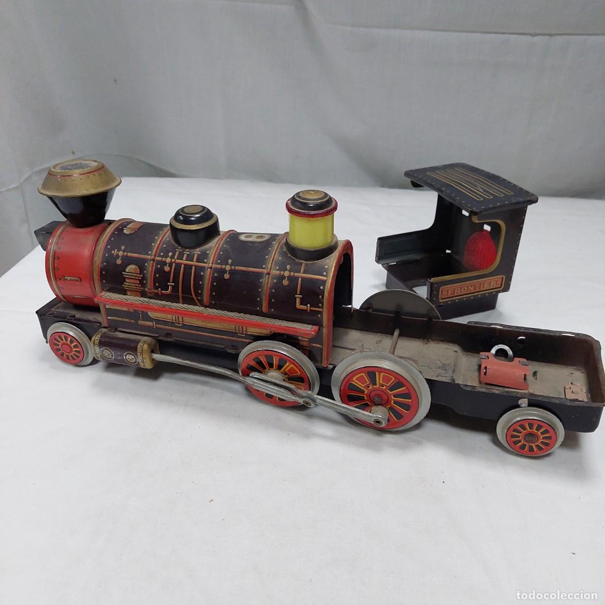 Juguetes antiguos de hojalata: Tren hojalata Frontier - Foto 1