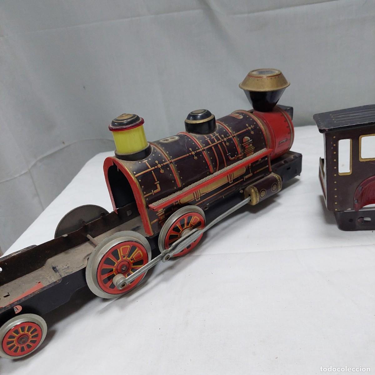 Juguetes antiguos de hojalata: Tren hojalata Frontier - Foto 3