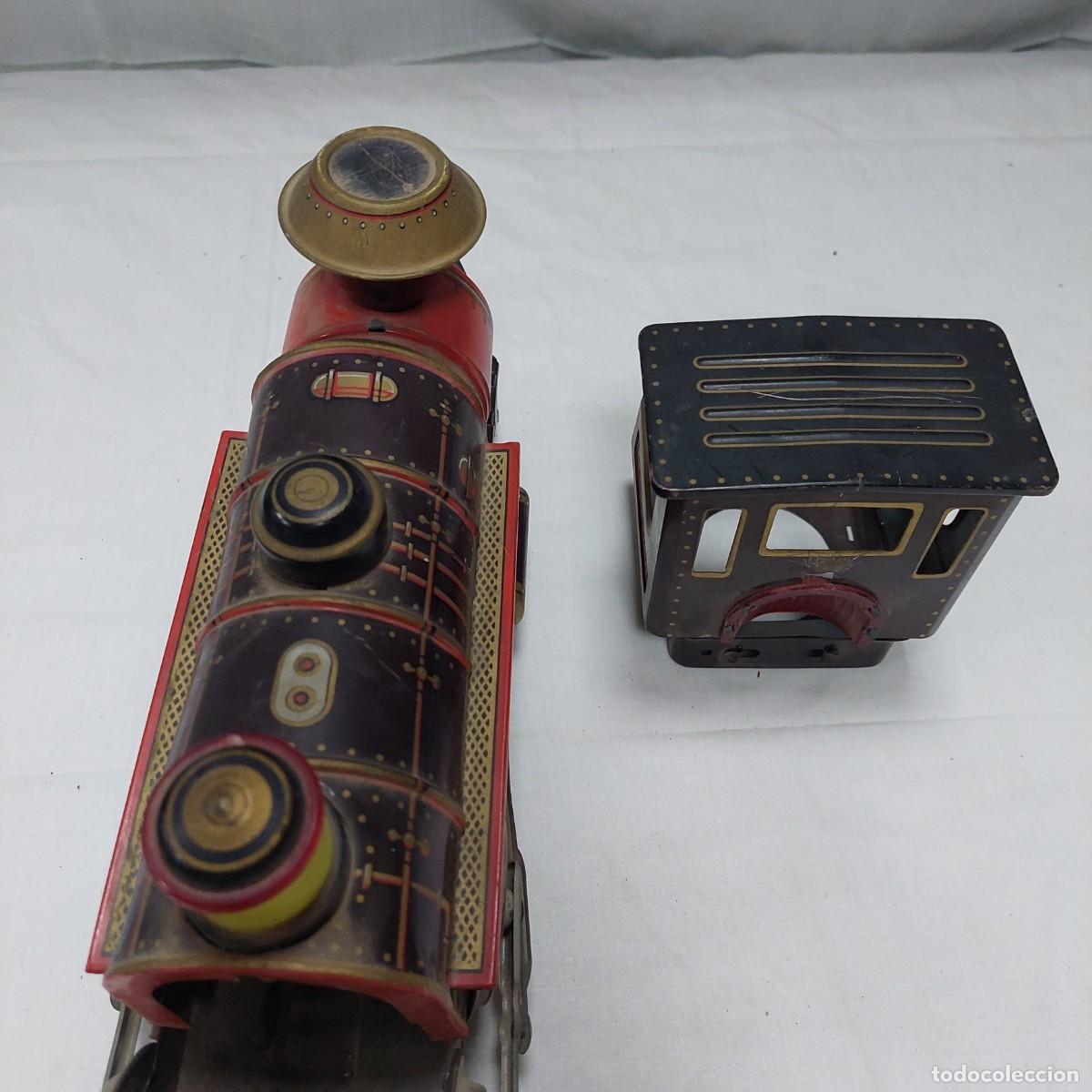 Juguetes antiguos de hojalata: Tren hojalata Frontier - Foto 4
