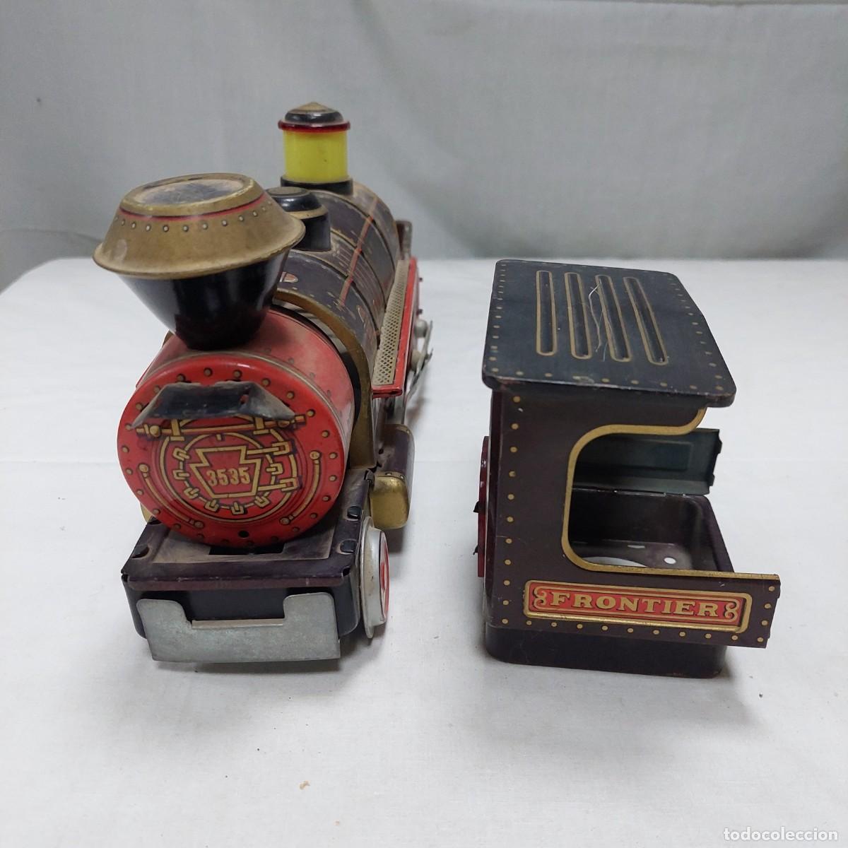 Juguetes antiguos de hojalata: Tren hojalata Frontier - Foto 5