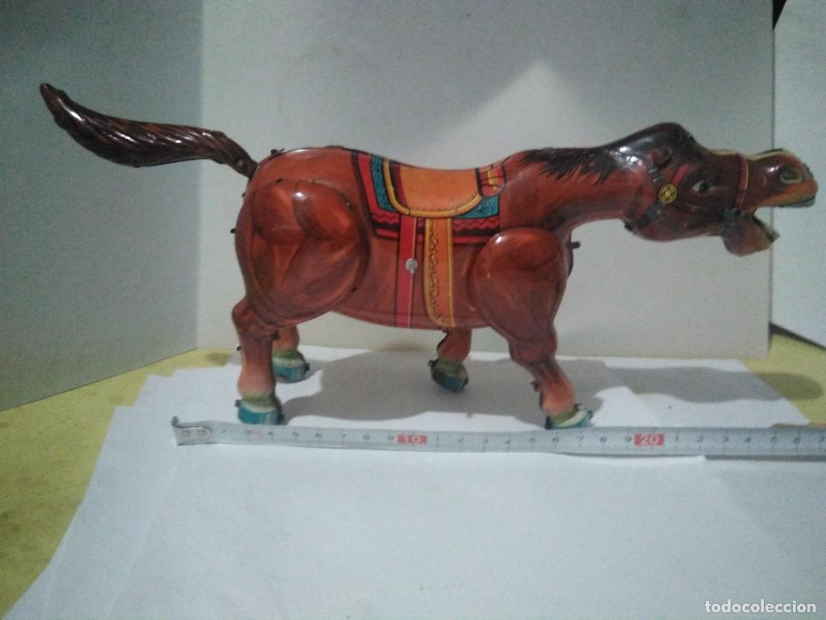 Juguetes antiguos de hojalata: Antiguo caballo de hojalata 26 cm ) - Foto 9