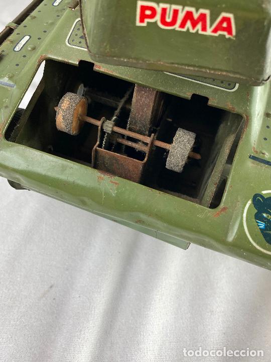 Juguetes antiguos de hojalata: TANQUE A CUERDA PUMA EN HOJALATA - Foto 2
