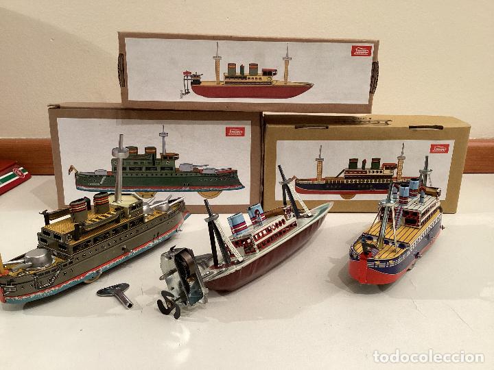 Juguetes antiguos de hojalata: Lote barcos paya - Foto 3