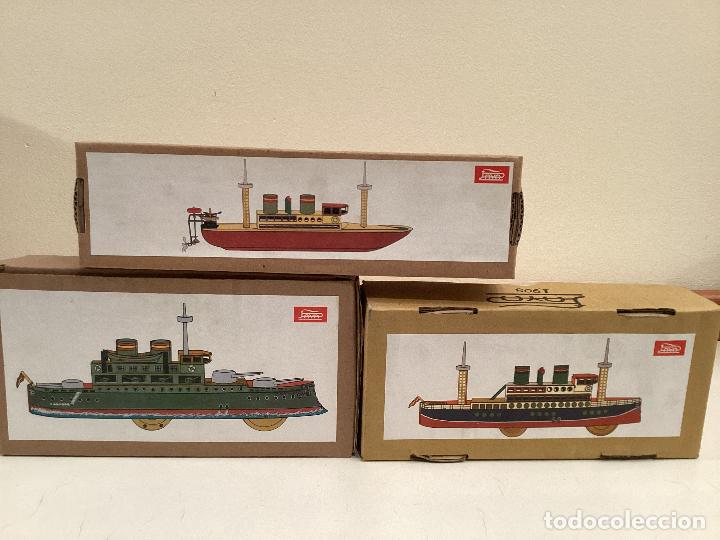 Juguetes antiguos de hojalata: Lote barcos paya - Foto 1