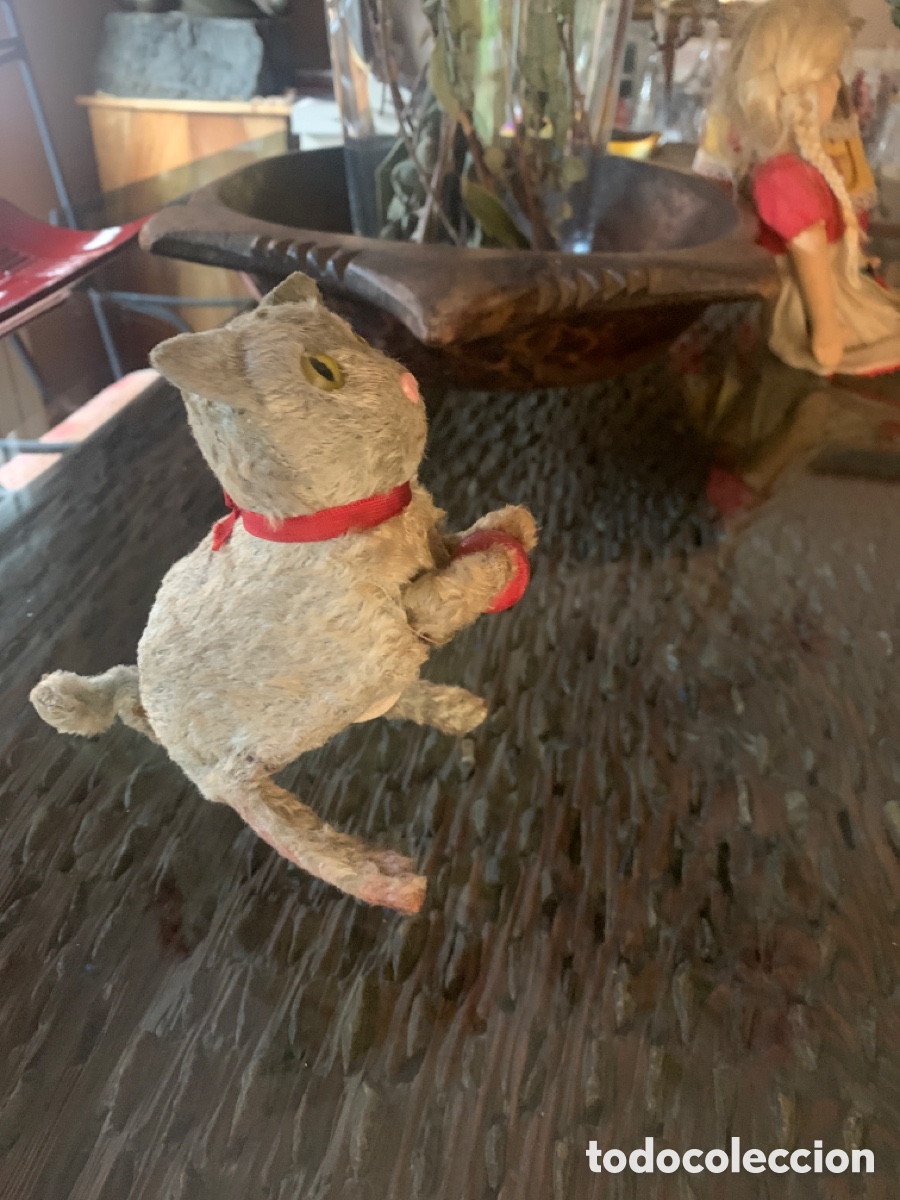 Juguetes antiguos de hojalata: Antiguo gato a cuerda funcionando - Foto 6