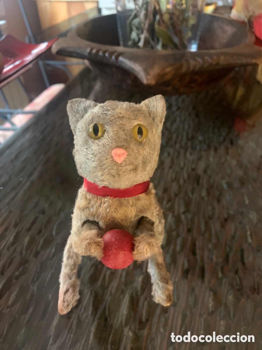 Juguetes antiguos de hojalata: Antiguo gato a cuerda funcionando - Foto 7