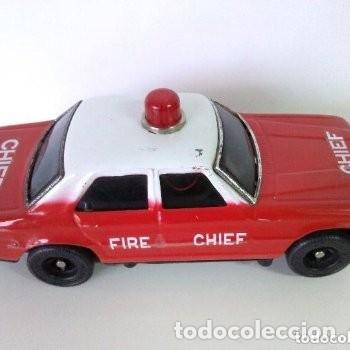 Juguetes antiguos de hojalata: COCHE JEFE DE BOMBEROS - Foto 4