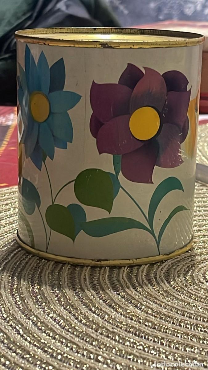 Juguetes antiguos de hojalata: HUCHA LECHE CONDENSADA EL CASTILLO FLORES - Foto 4