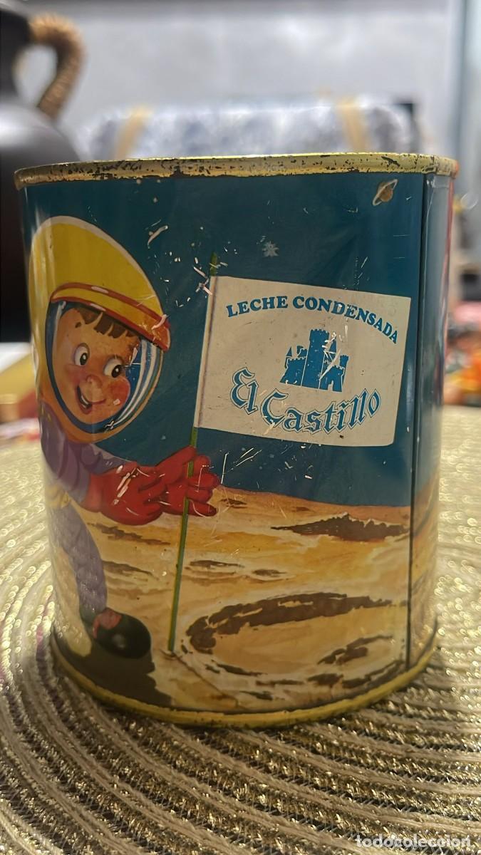 Juguetes antiguos de hojalata: HUCHA LECHE CONDENSADA EL CASTILLO - Foto 1