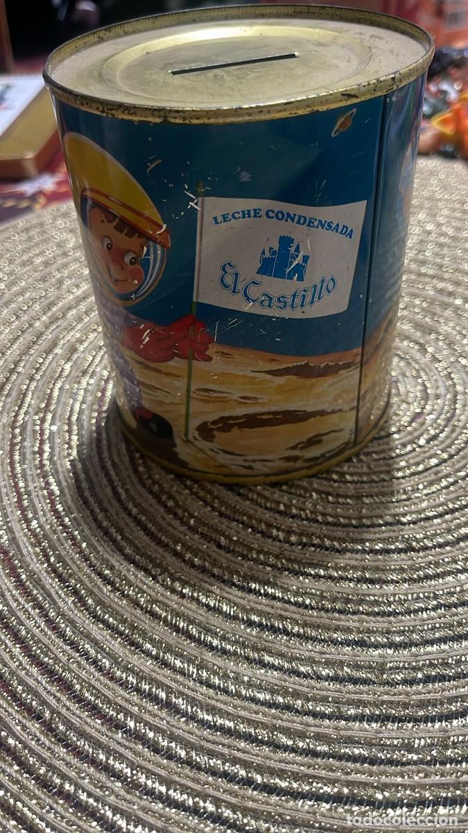 Juguetes antiguos de hojalata: HUCHA LECHE CONDENSADA EL CASTILLO - Foto 3