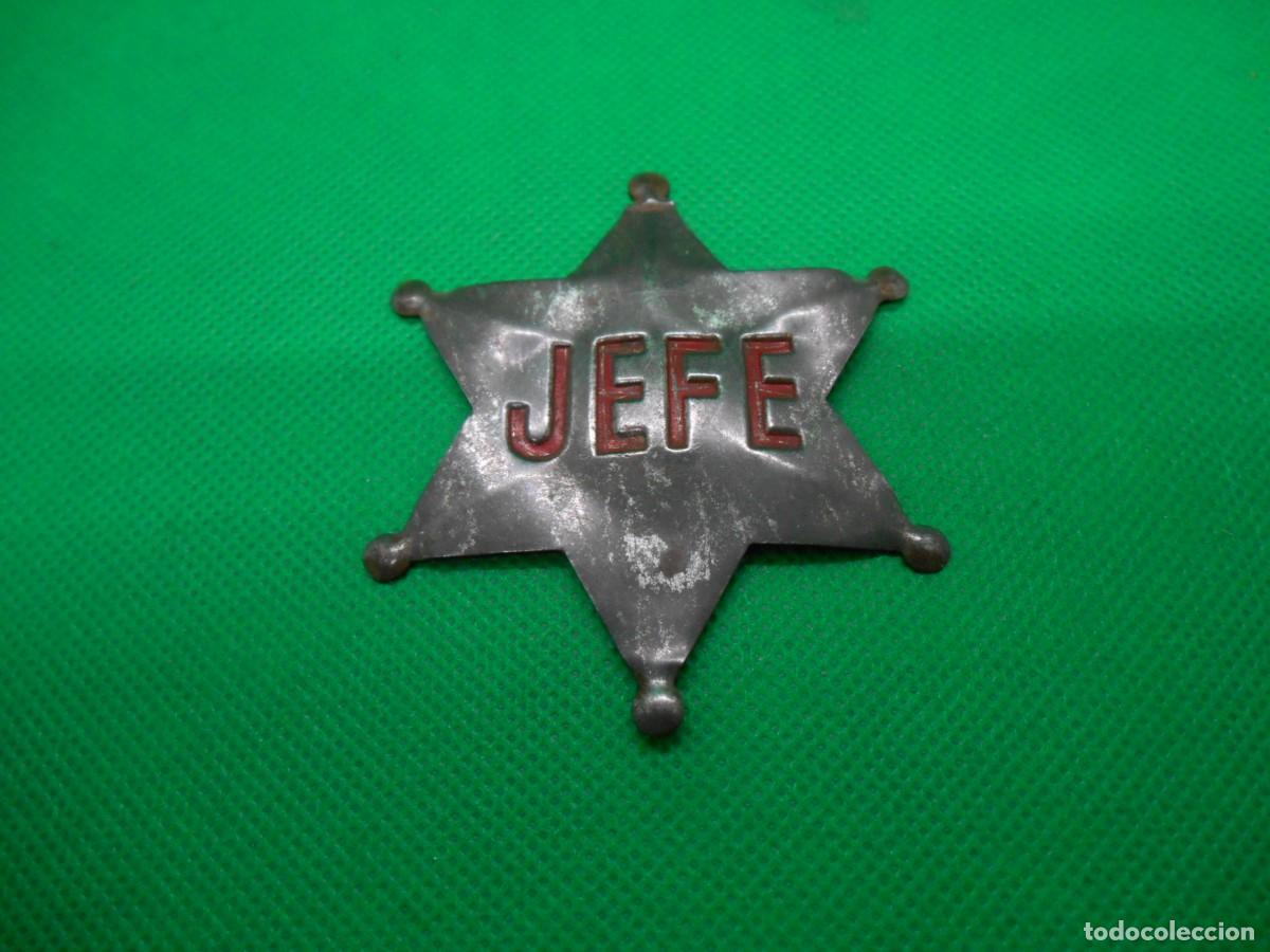 Juguetes antiguos de hojalata: ESTRELLA DE SHERIF JEFE - Foto 1