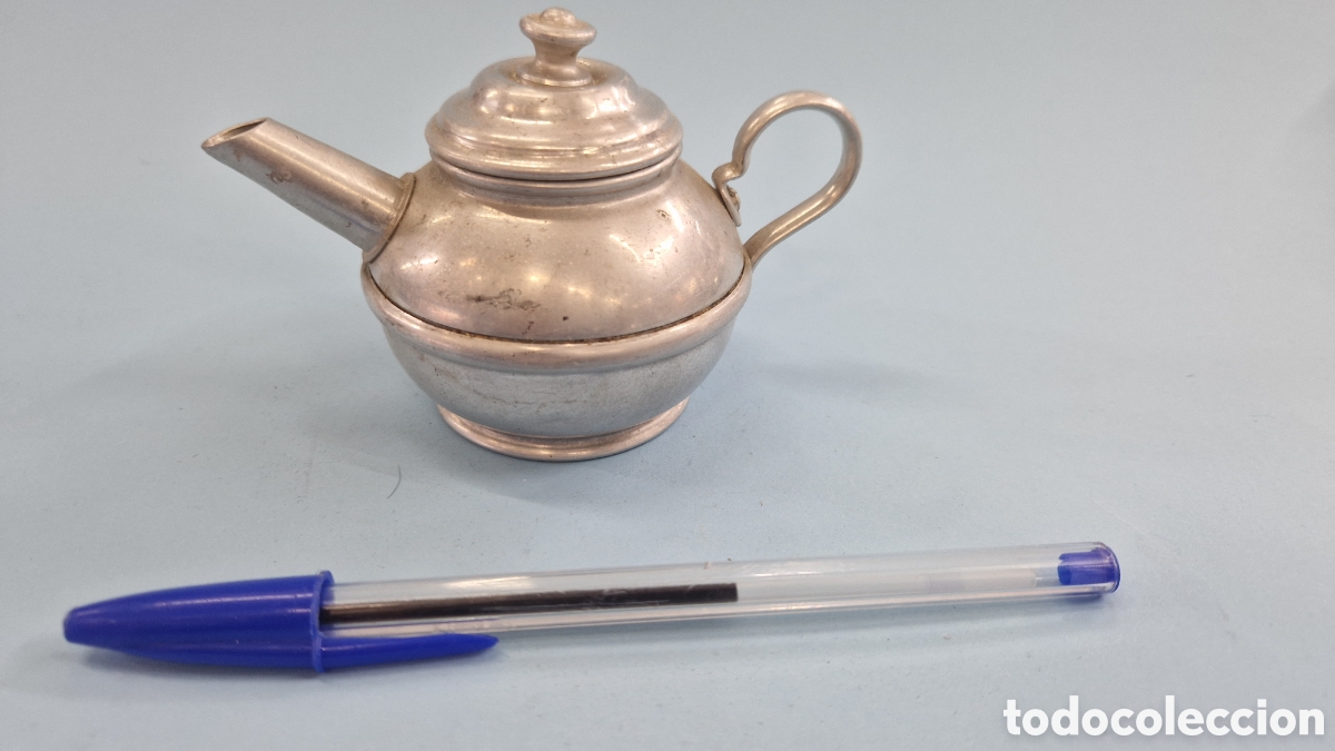Juguetes antiguos de hojalata: Tetera de juguete - Foto 1