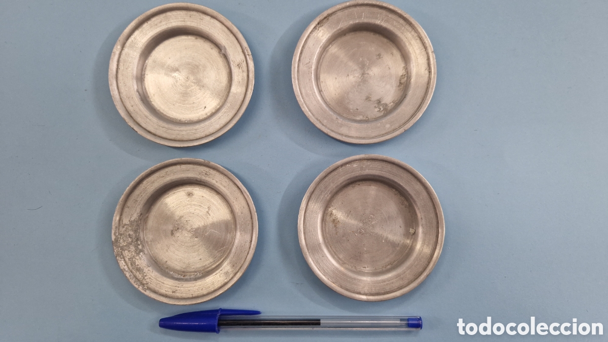 Juguetes antiguos de hojalata: Platos de juguete - Foto 1