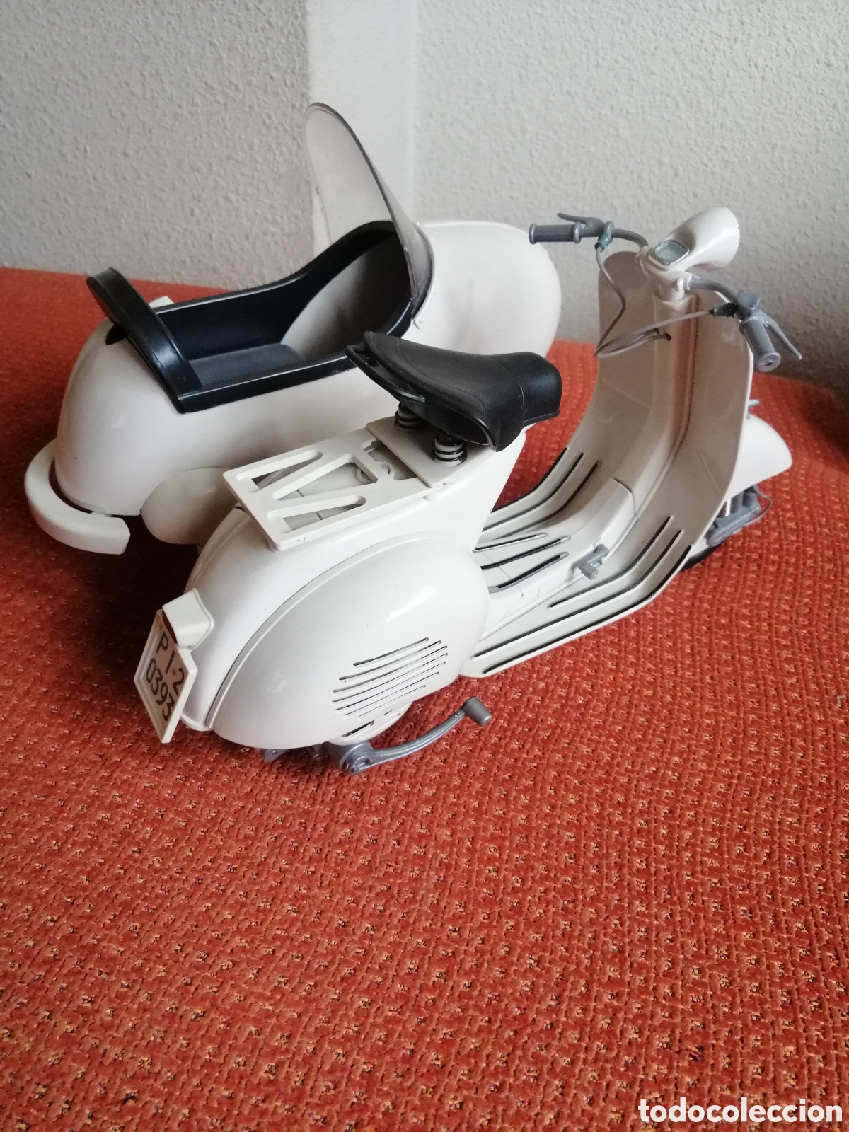 Juguetes antiguos de hojalata: MOTO VESPA CON SIDECAR - Foto 4