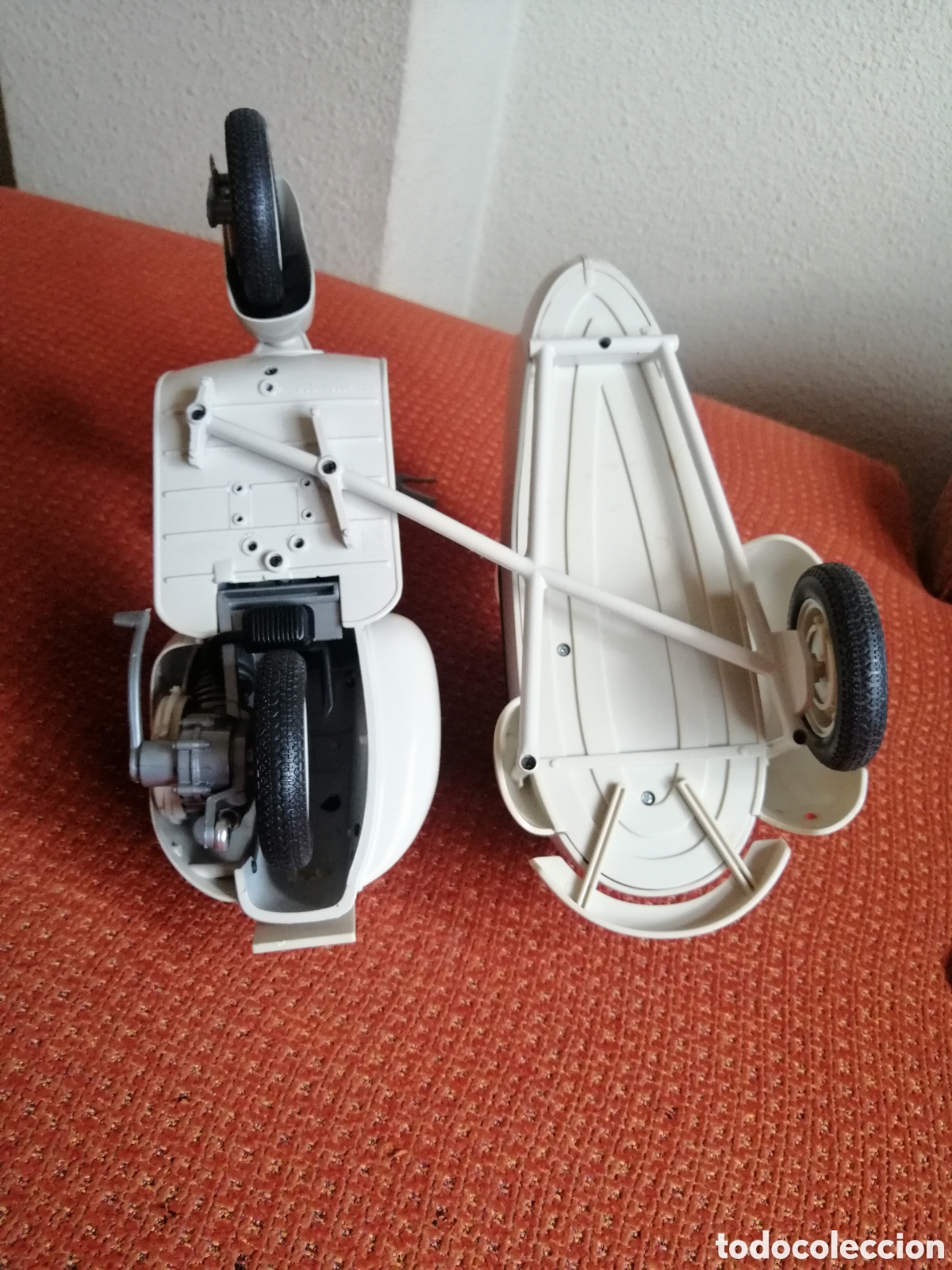 Juguetes antiguos de hojalata: MOTO VESPA CON SIDECAR - Foto 5