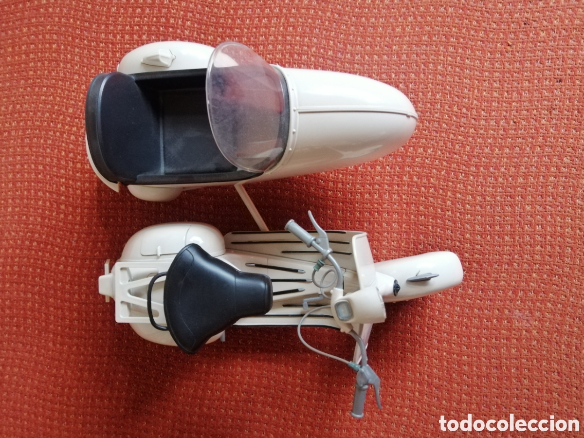 Juguetes antiguos de hojalata: MOTO VESPA CON SIDECAR - Foto 7
