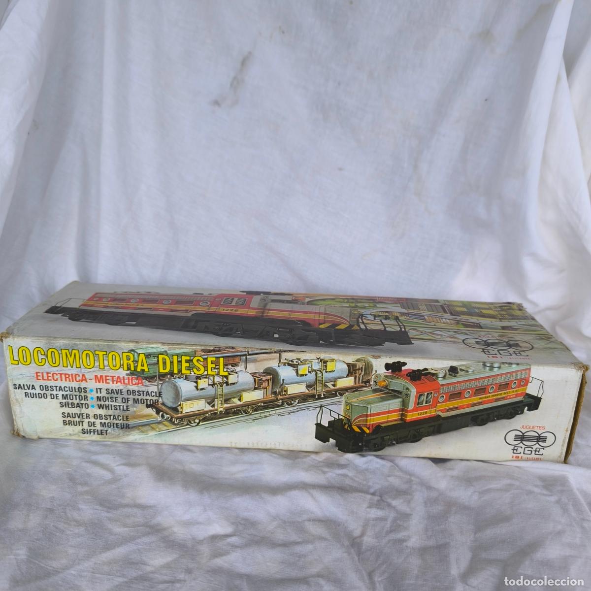 Juguetes antiguos de hojalata: LOCOMOTORA DIESEL DE EGE REF 92 FUNCIONANDO CON CAJA - Foto 4