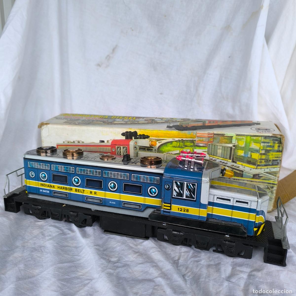 Juguetes antiguos de hojalata: LOCOMOTORA DIESEL DE EGE REF 92 FUNCIONANDO CON CAJA - Foto 7