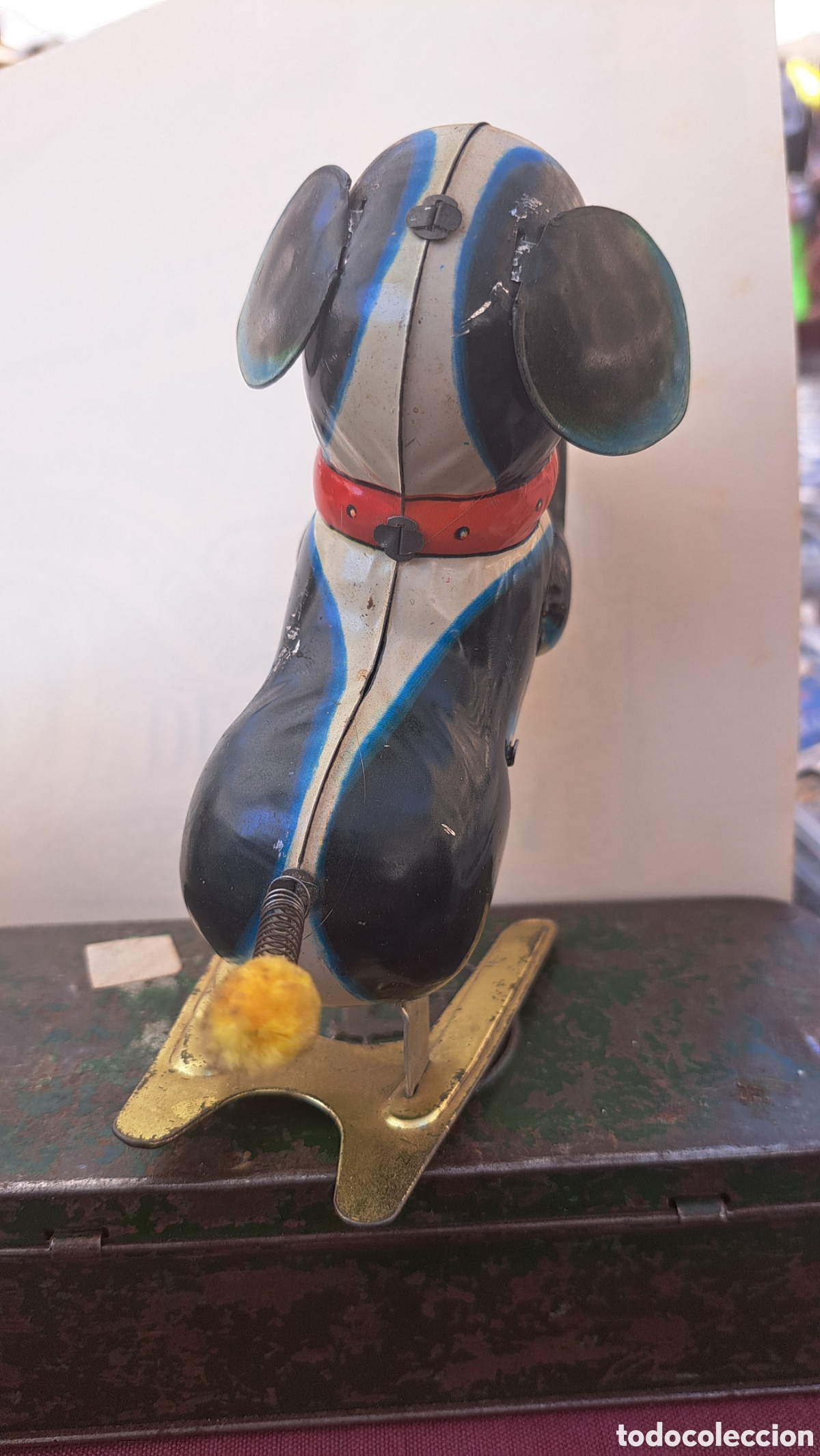 Juguetes antiguos de hojalata: Perro de cuerda en hojalata - Foto 5