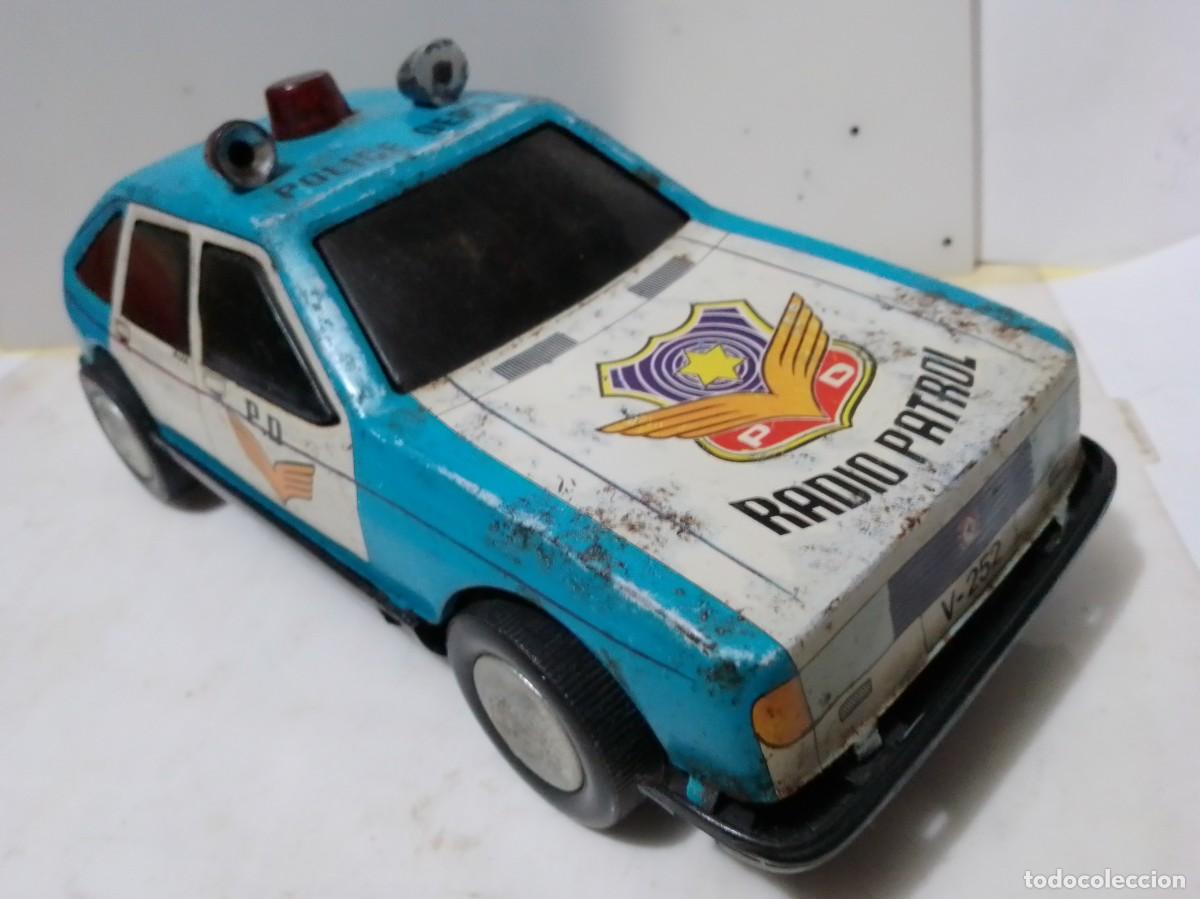 Juguetes antiguos de hojalata: Coche de policia funcinando - Foto 4