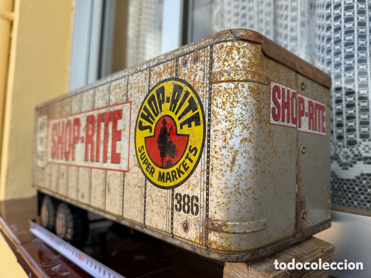 Juguetes antiguos de hojalata: REMOLQUE DE ACERO MARCA MARX TOY - Foto 3