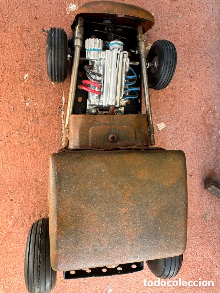 Juguetes antiguos de hojalata: Auto Rat rod artesanal - Foto 5