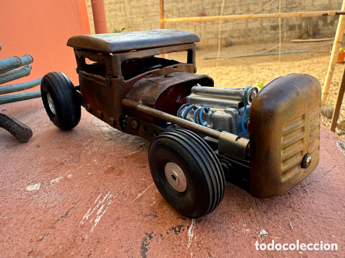Juguetes antiguos de hojalata: Auto Rat rod artesanal - Foto 9