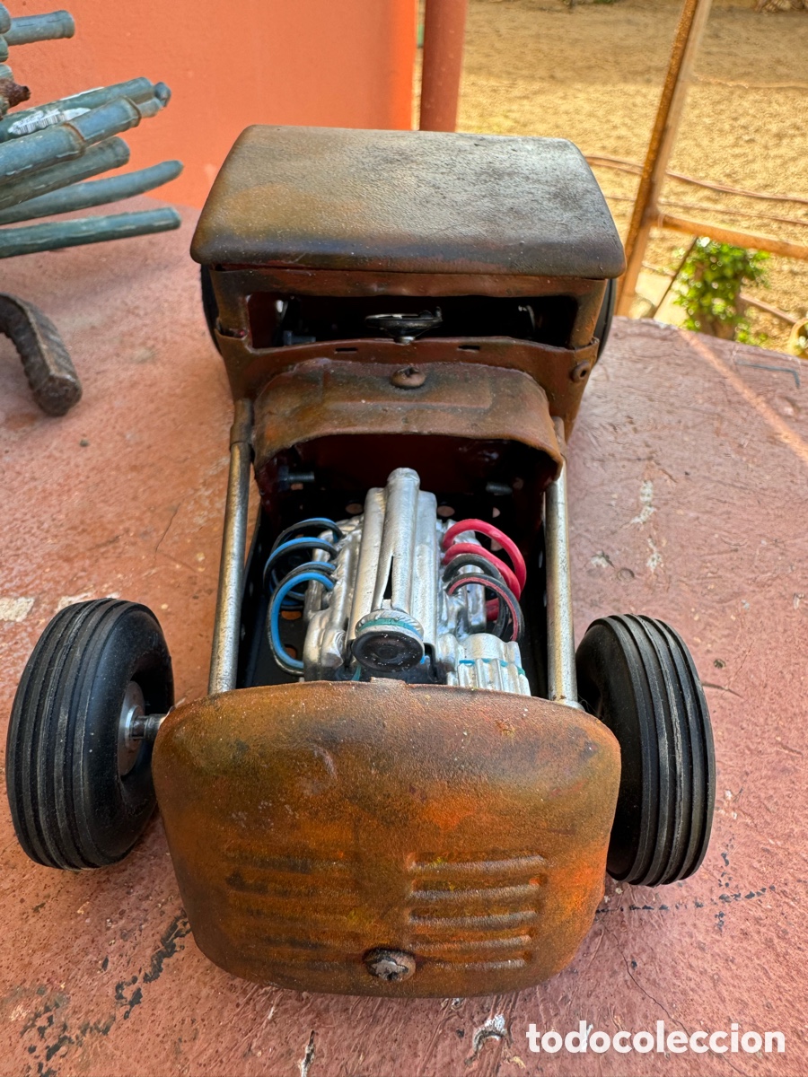 Juguetes antiguos de hojalata: Auto Rat rod artesanal - Foto 10