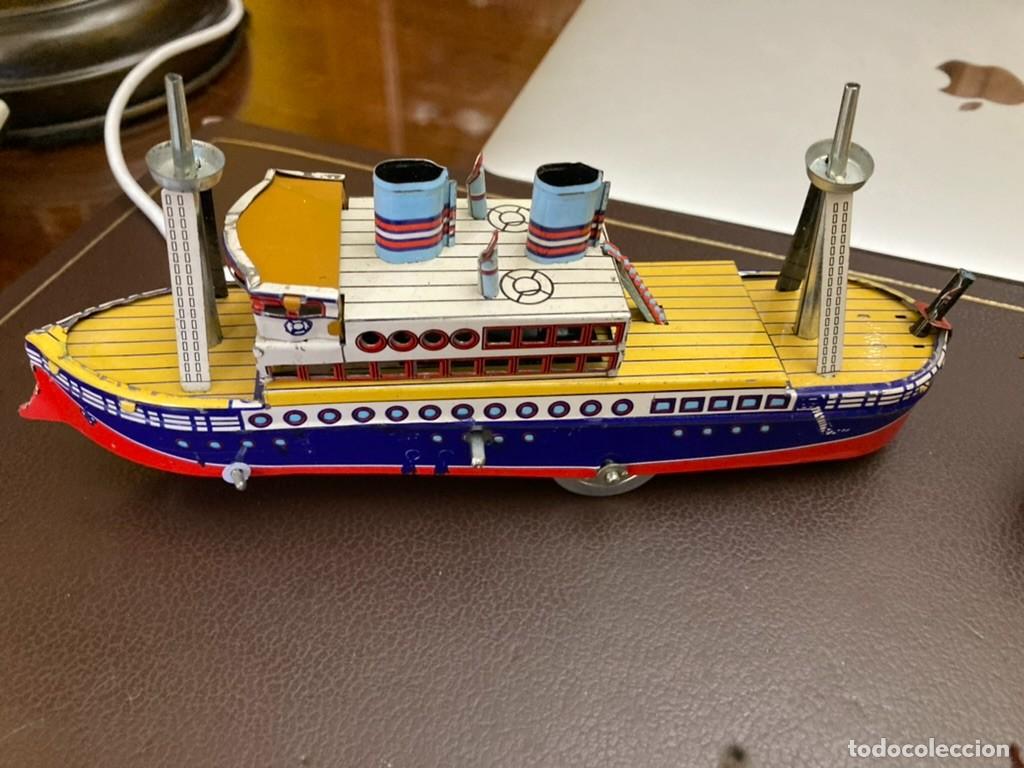 Juguetes antiguos de hojalata: barcos colecci&oacute;n varios tipos y lancha - Foto 2