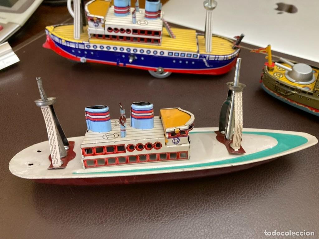Juguetes antiguos de hojalata: barcos colecci&oacute;n varios tipos y lancha - Foto 4