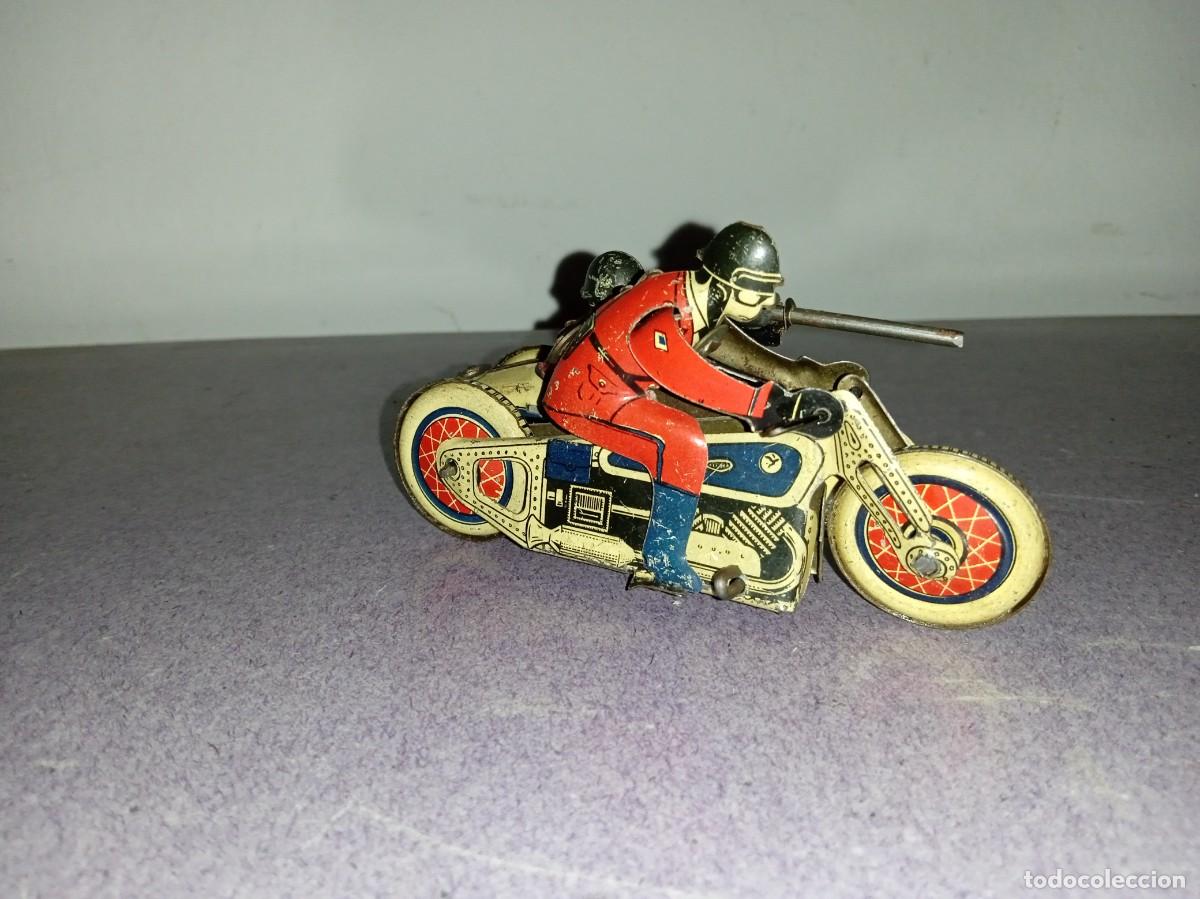 Juguetes antiguos de hojalata: MOTO de Hojalata, con SIDECAR. - Foto 5