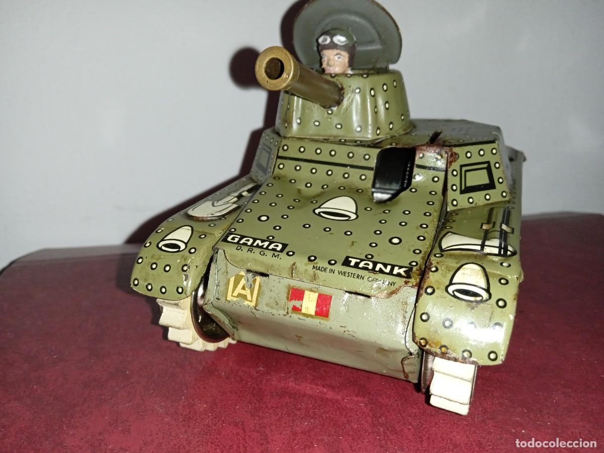 Juguetes antiguos de hojalata: TANQUE de HOJALATA, GAMA. - Foto 6