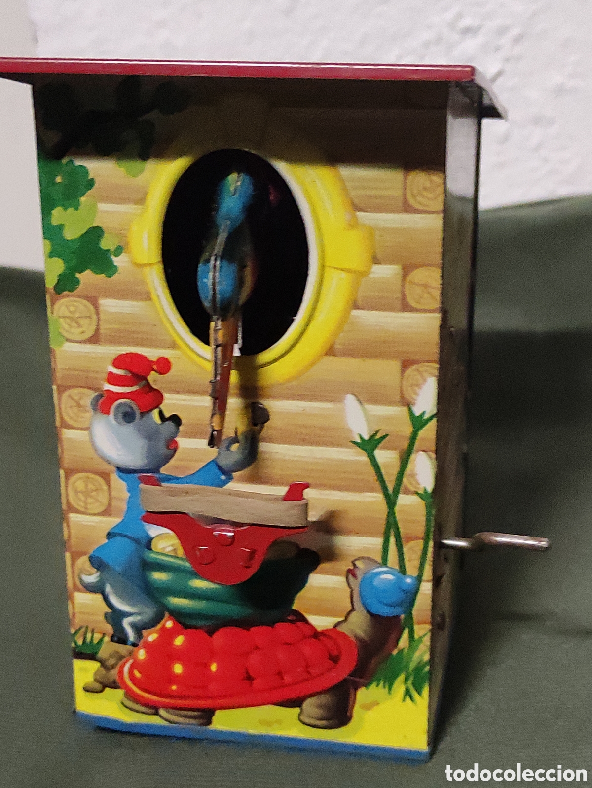 Juguetes antiguos de hojalata: Hucha JYESA litografiada - Foto 1