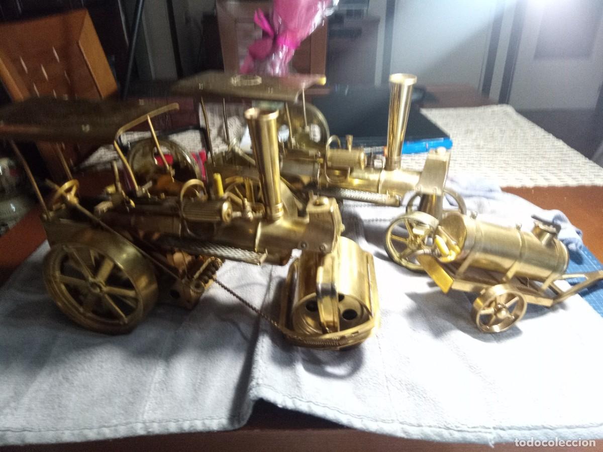 Juguetes antiguos de hojalata: Wilesco Tractor ,apisonadora y remolque cisterna - Foto 1