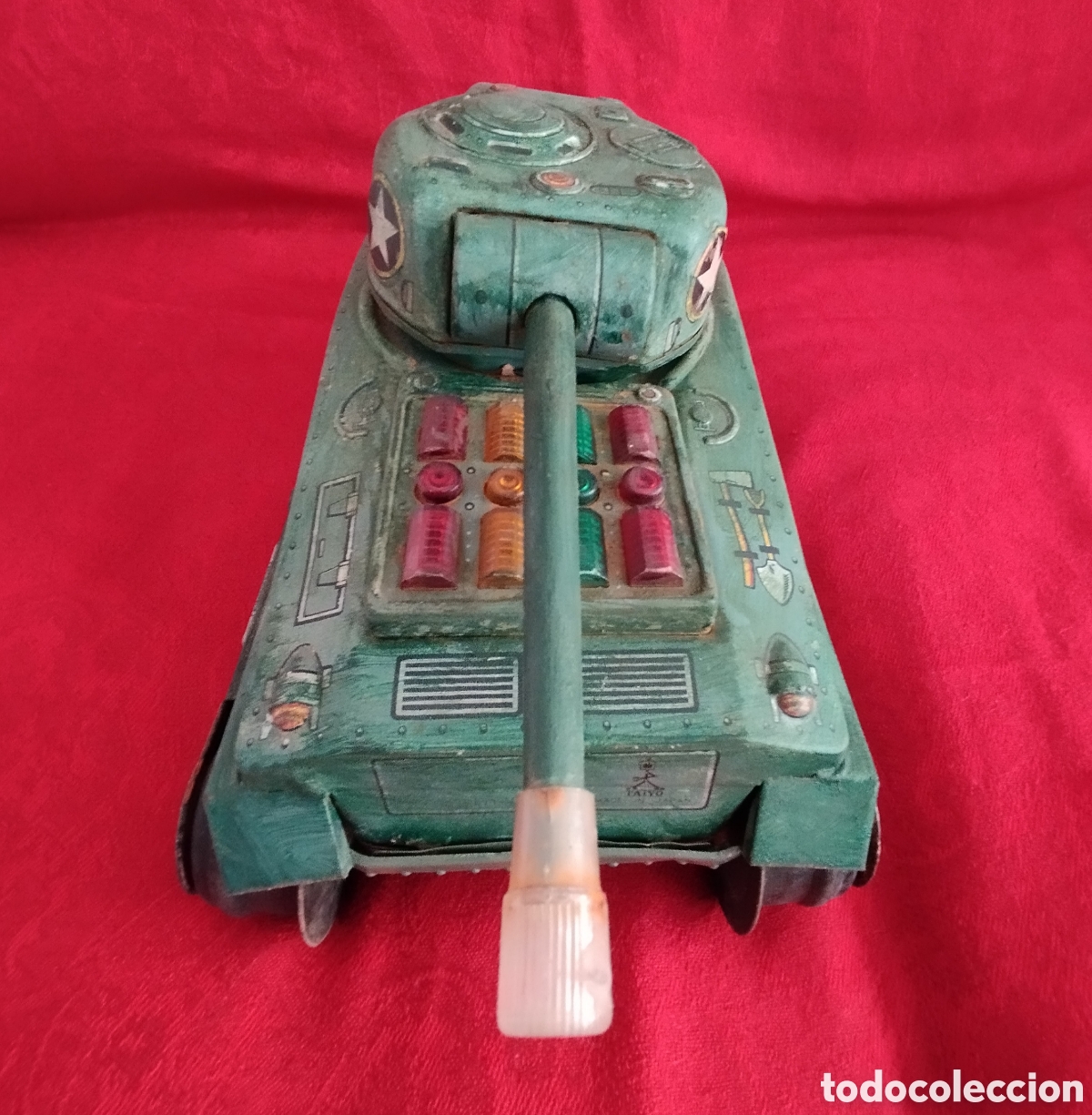 Juguetes antiguos de hojalata: Tanque de Hojalata Sherman. - Foto 3