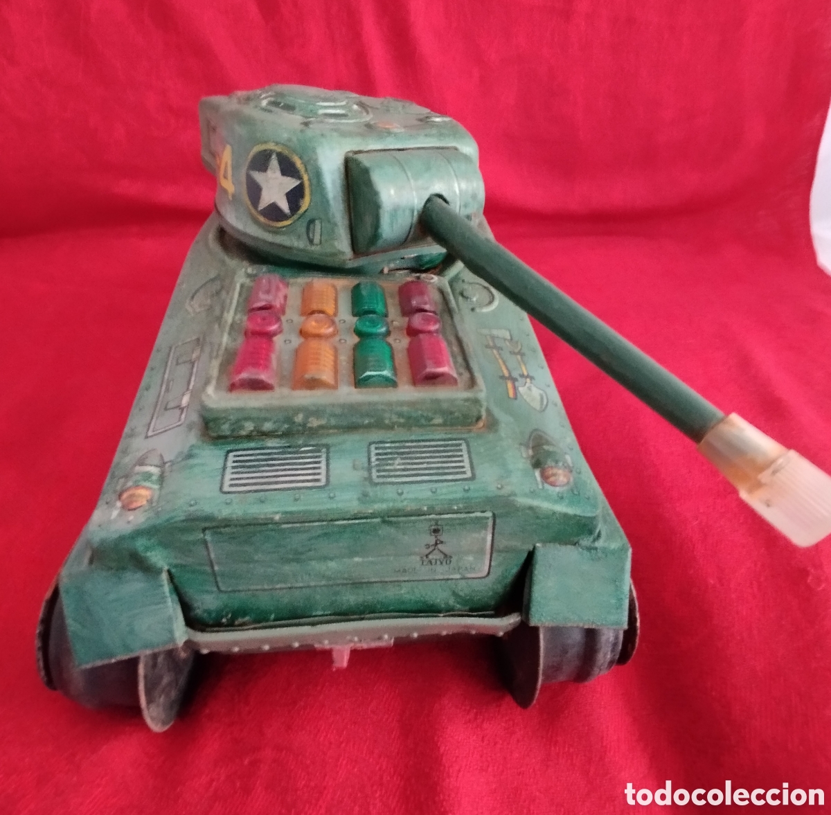 Juguetes antiguos de hojalata: Tanque de Hojalata Sherman. - Foto 4