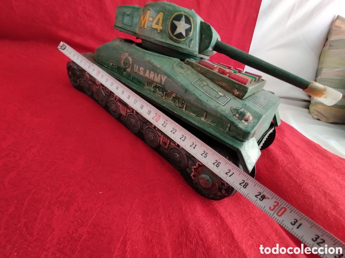 Juguetes antiguos de hojalata: Tanque de Hojalata Sherman. - Foto 10