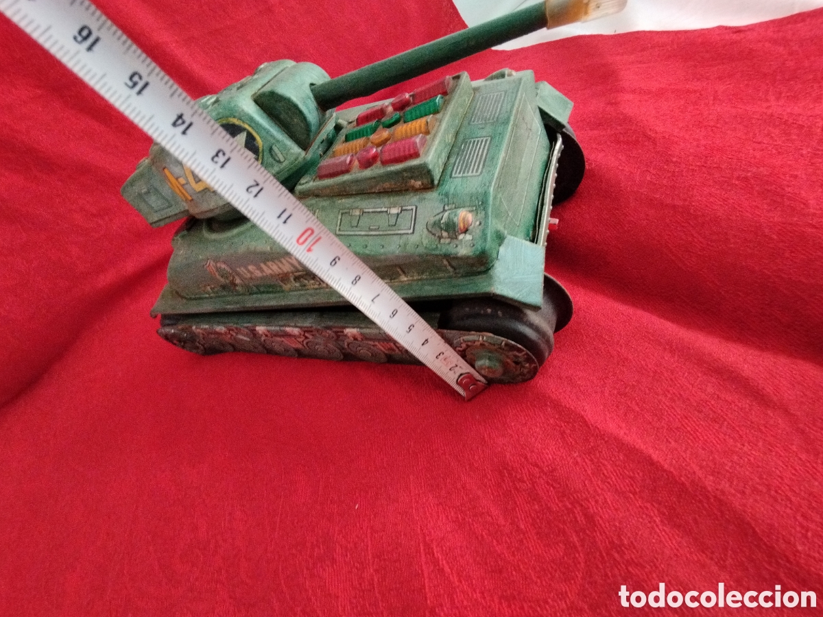 Juguetes antiguos de hojalata: Tanque de Hojalata Sherman. - Foto 11