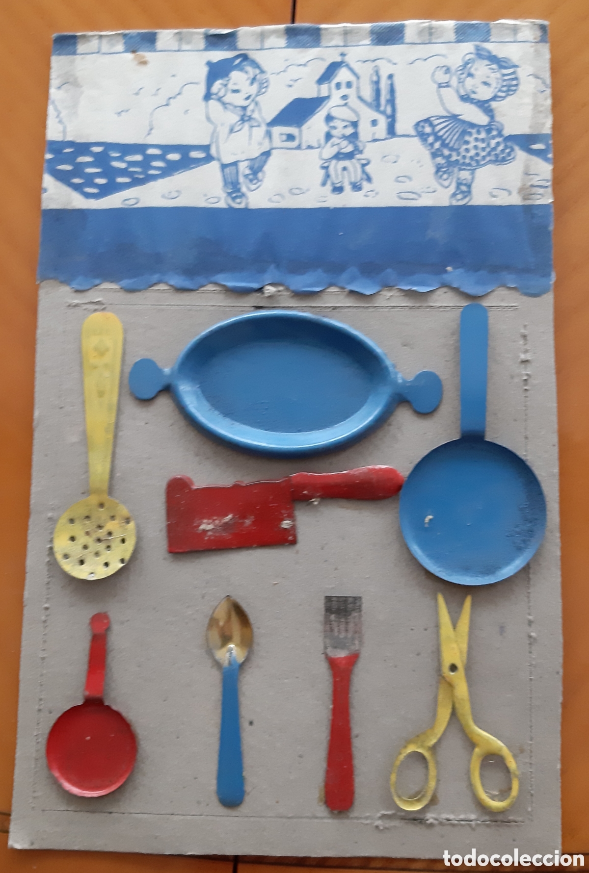Juguetes antiguos de hojalata: Juego cacharritos sin abrir - Foto 1