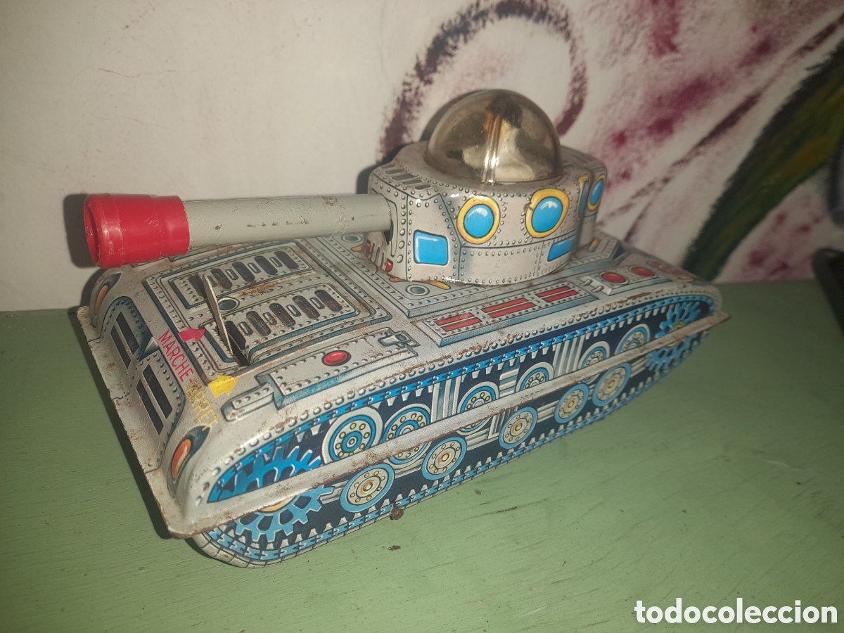 Juguetes antiguos de hojalata: Tanque Franc&eacute;s antiguo Hojalata - Foto 2