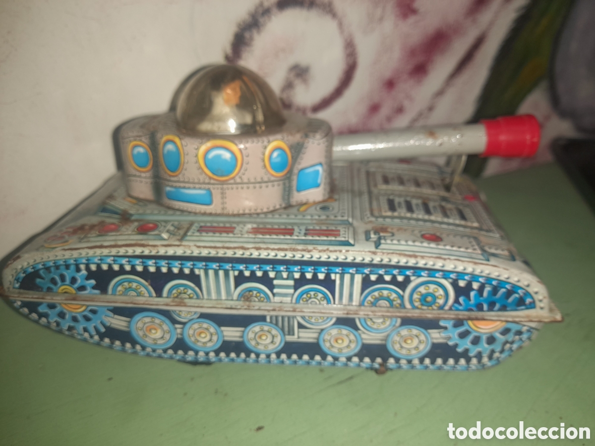 Juguetes antiguos de hojalata: Tanque Franc&eacute;s antiguo Hojalata - Foto 1